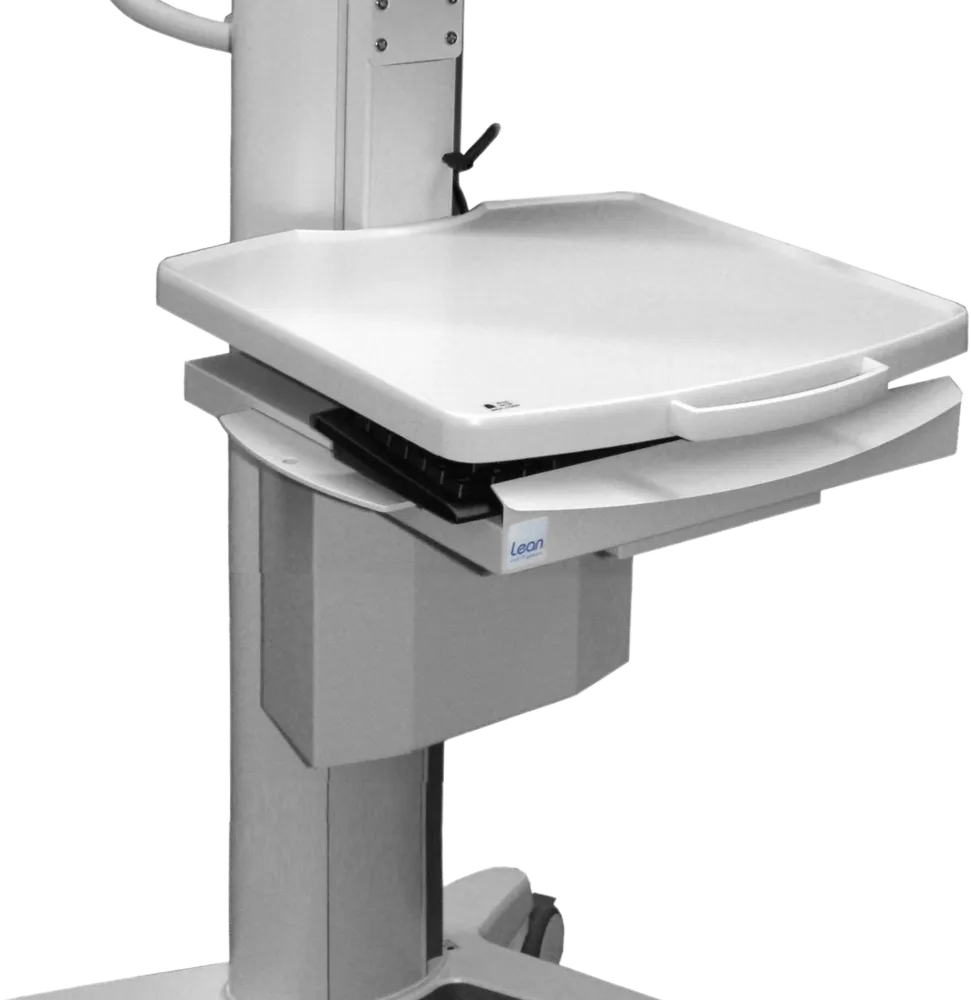 Tray on column